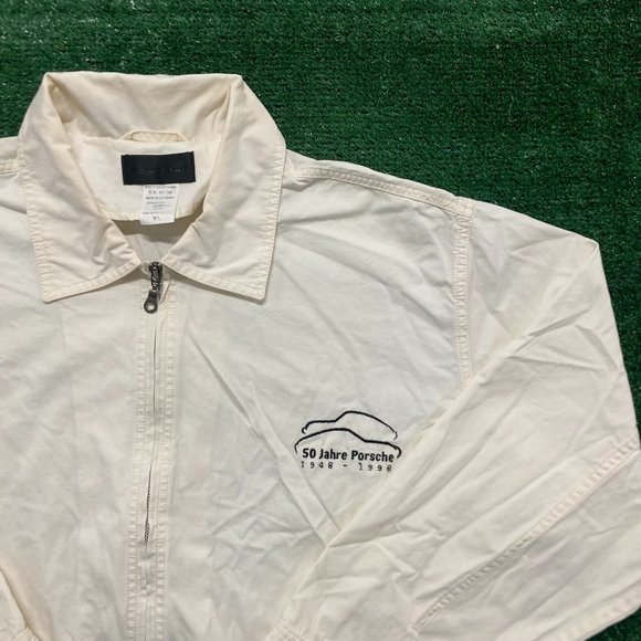 Vintage 90s Porsche Harrington Jacket Baggy Zip Windbreaker - Picture 2 of 5